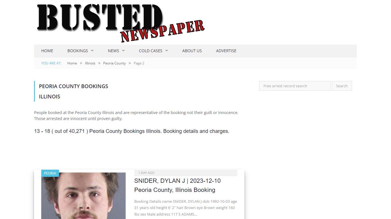 Peoria County, IL Mugshots - page 2 - BUSTEDNEWSPAPER.COM